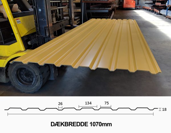 VP18 trapezplader i gul 0,5 mm