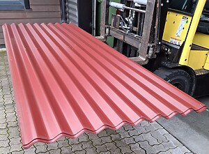Sinus 27 Mørk rød Ral 3009, 0,50mm, 8 stk. B 1,00 x L 3,00 m. = 24 m²