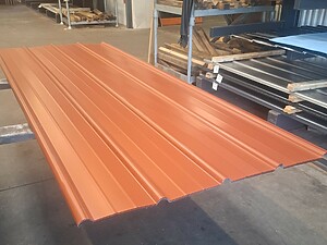 Restpartier 179 | Profil Tech Pandeplade Profil Teglrød Ral 8004, 0,50mm, 8 stk. B 1,08 x L 3,00 meter = 26 m²